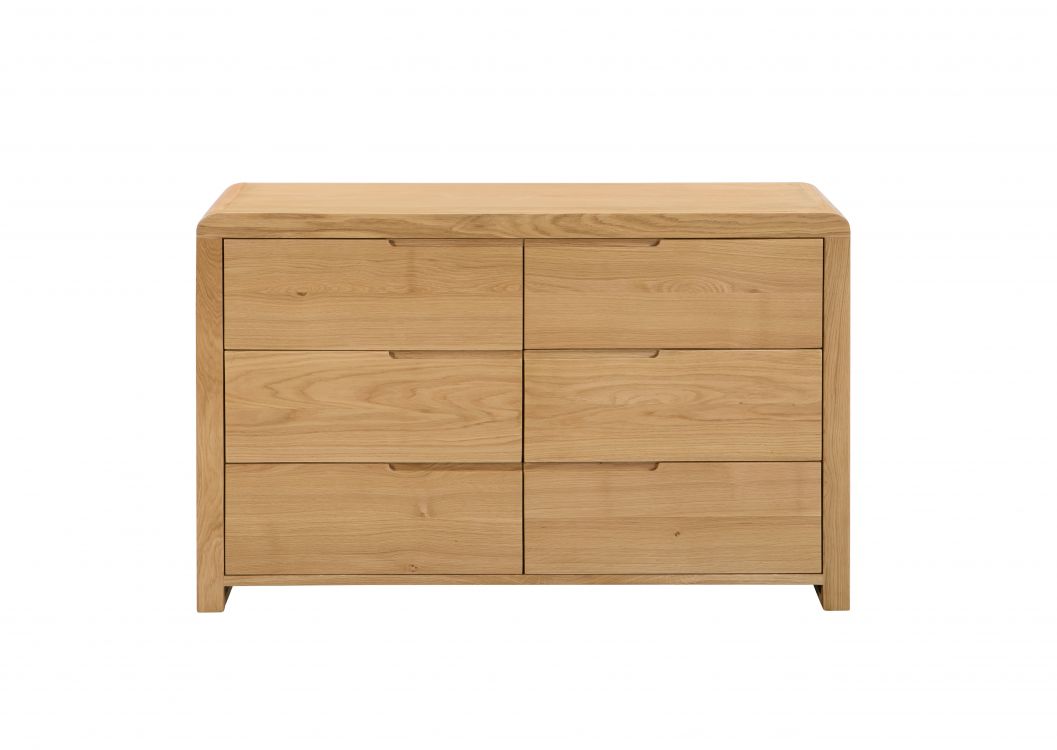 Curve 6 Drawer Wide Chest - The Bed House