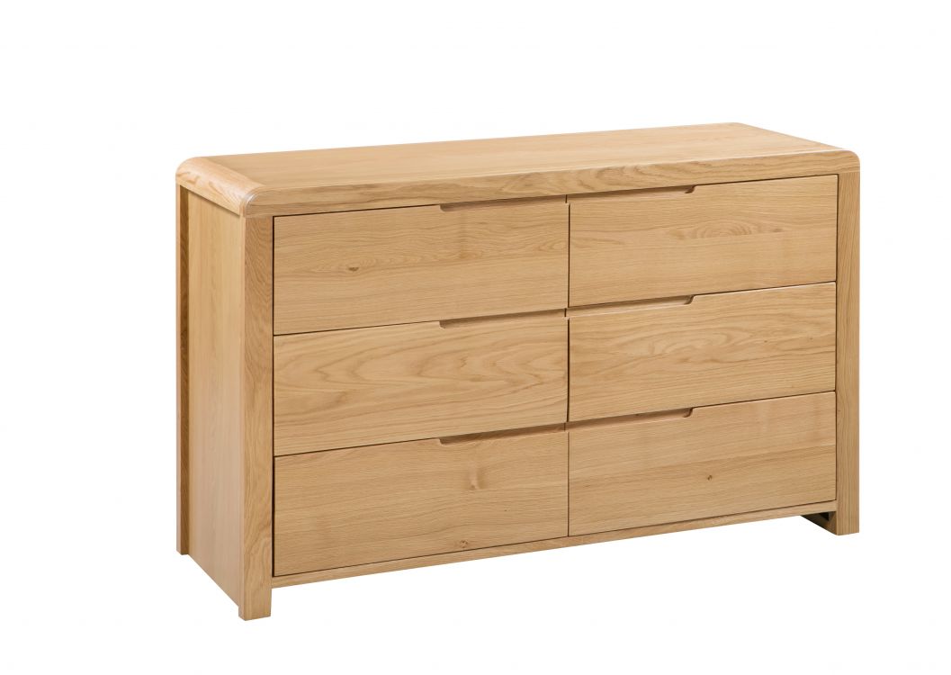 Curve 6 Drawer Wide Chest - The Bed House