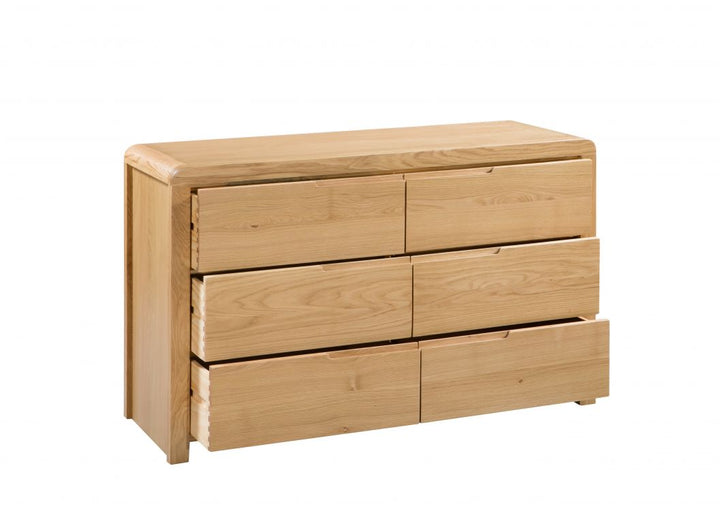 Curve 6 Drawer Wide Chest - The Bed House