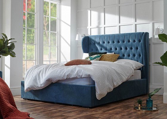 Dakota Ottoman Bed - Blue - The Bed House