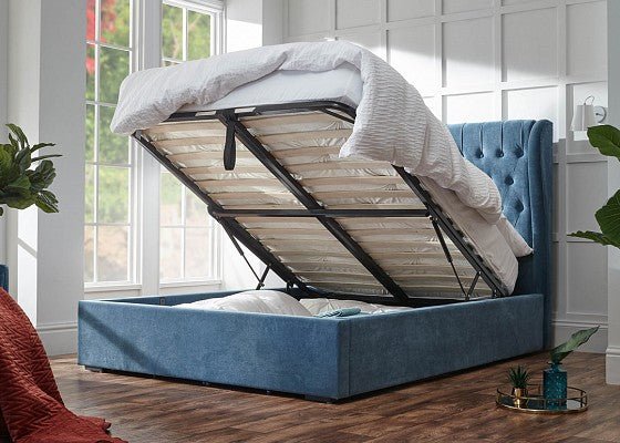 Dakota Ottoman Bed - Blue - The Bed House