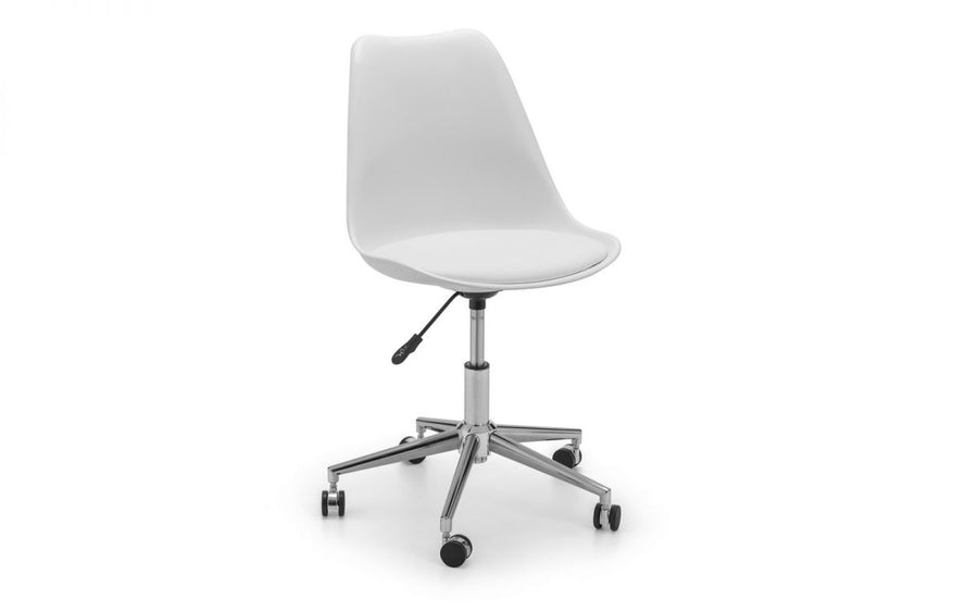 Erika Office Chair - White/Chrome - The Bed House