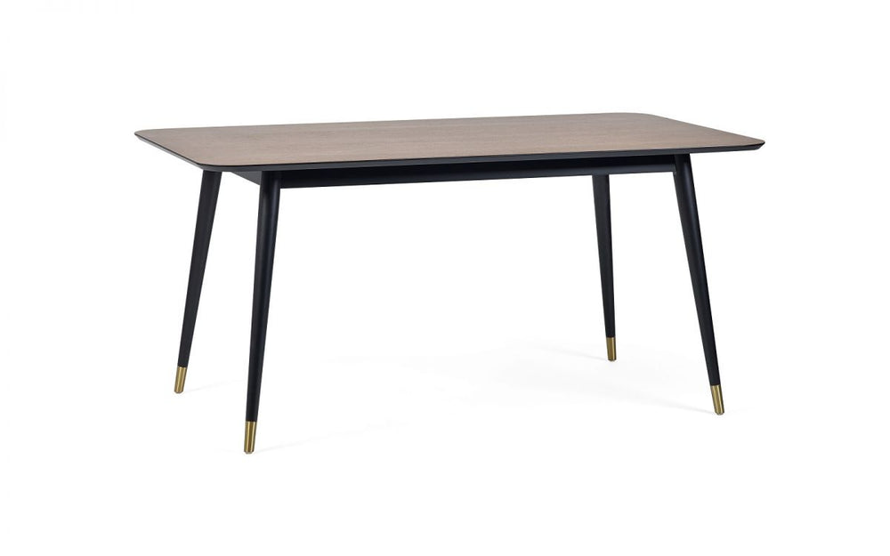 Findlay Rectangular Dining Table - Walnut & Black - The Bed House