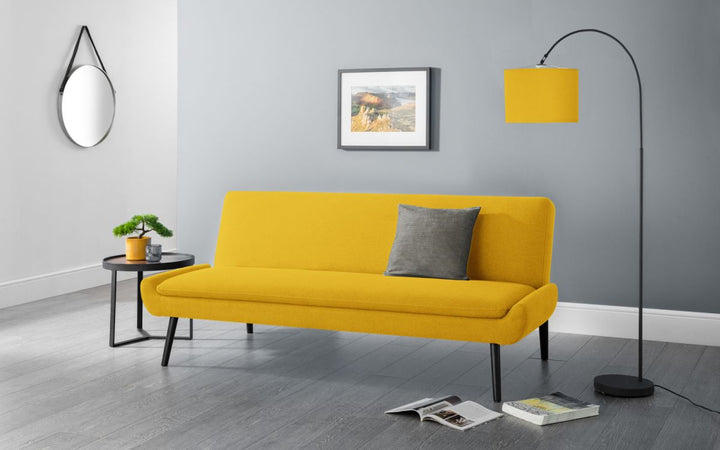 Gaudi Curled Base Sofa Bed - Mustard - The Bed House