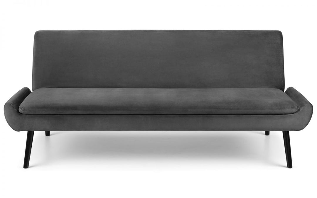 Gaudi Curled Base Sofabed - Grey Velvet - The Bed House