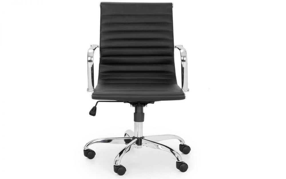 Gio Office Chair - Black & Chrome - The Bed House