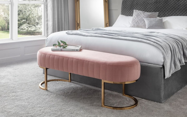 Harrogate Bench - Dusky Pink - The Bed House