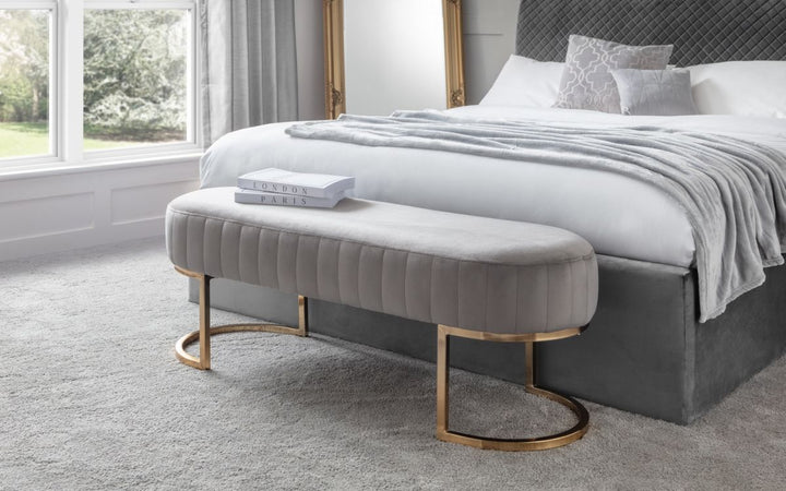 Harrogate Bench - Grey - The Bed House