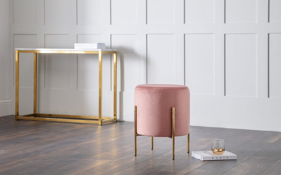 Harrogate Stool - Dusky Pink - The Bed House