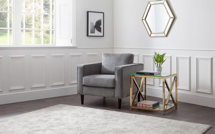 Hayward Armchair - Grey Chenille - The Bed House