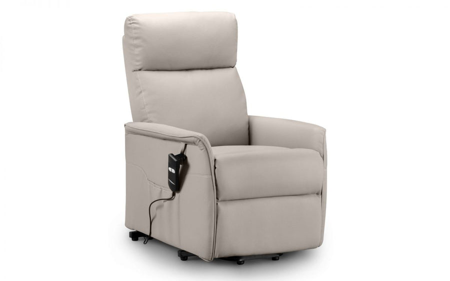 Helena Rise & Recliner - Pebble Faux Leather - The Bed House