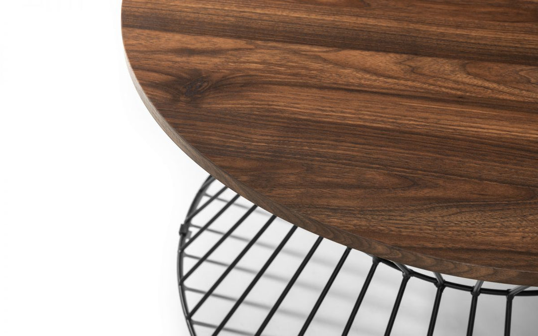 Jersey Round Wire Coffee Table - Walnut - The Bed House