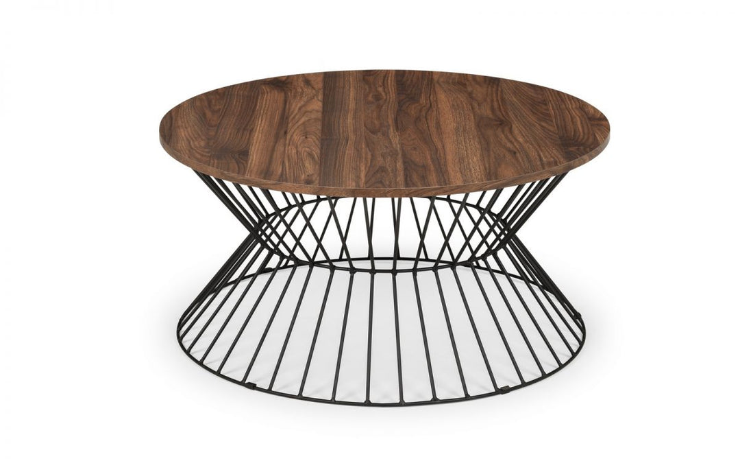 Jersey Round Wire Coffee Table - Walnut - The Bed House