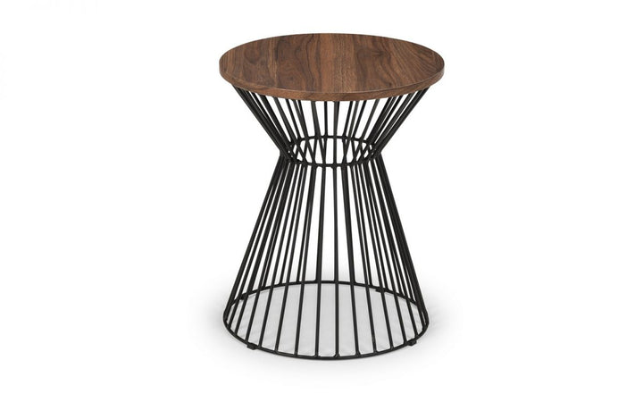 Jersey Round Wire Lamp Table - Walnut - The Bed House