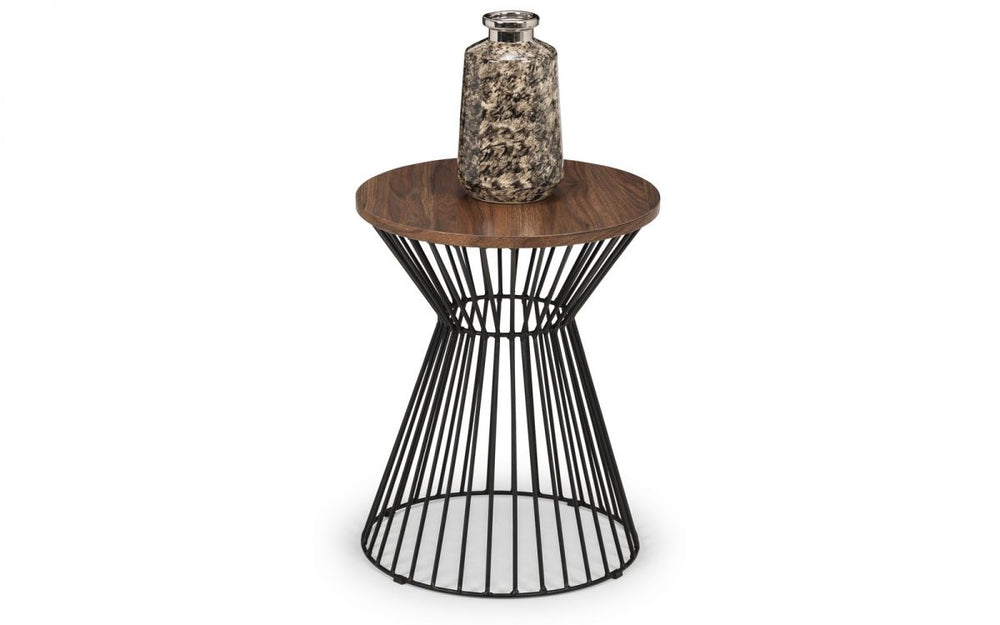 Jersey Round Wire Lamp Table - Walnut - The Bed House