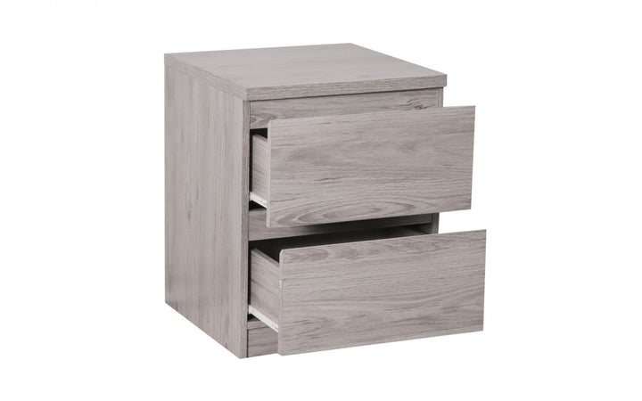 Jupiter 2 Drawer Bedside - Grey Oak - The Bed House