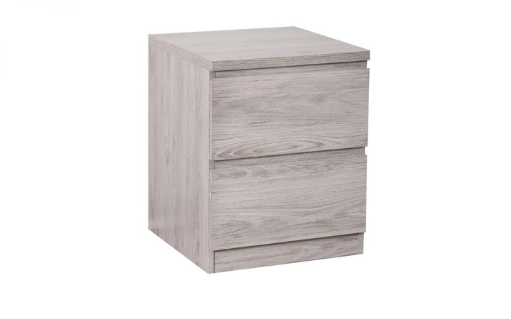 Jupiter 2 Drawer Bedside - Grey Oak - The Bed House