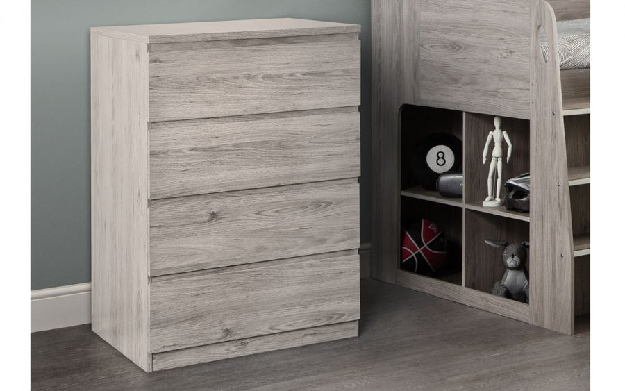 Jupiter 4 Drawer Chest - Grey Oak - The Bed House