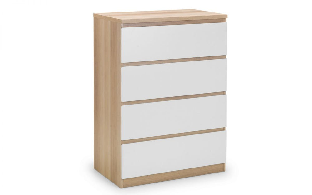 Jupiter 4 Drawer Chest - White/Oak - The Bed House