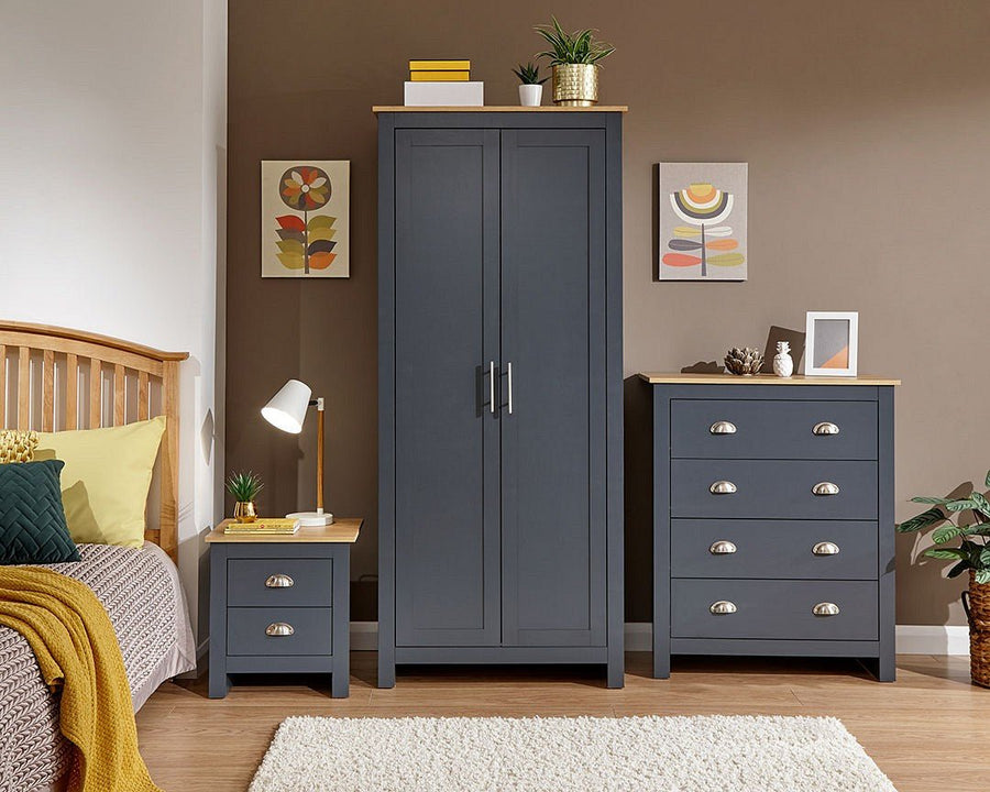 Lancaster 3 Piece Bedroom Set - Navy - The Bed House