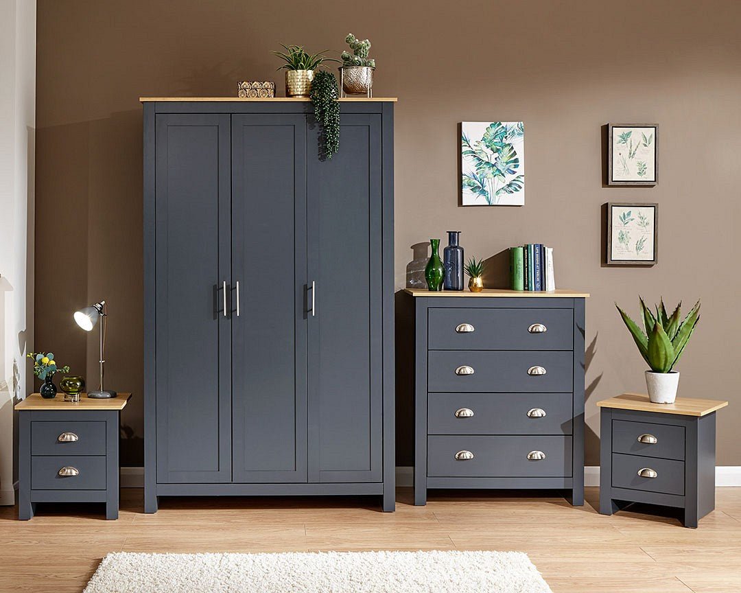 Lancaster 4 Piece Bedroom Set - Navy - The Bed House