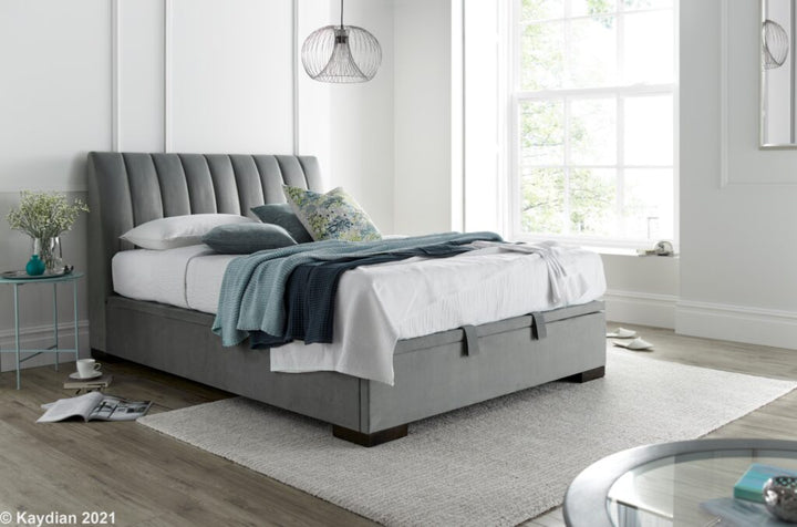 Lanchester Storage Bed - Plush Light Grey - The Bed House