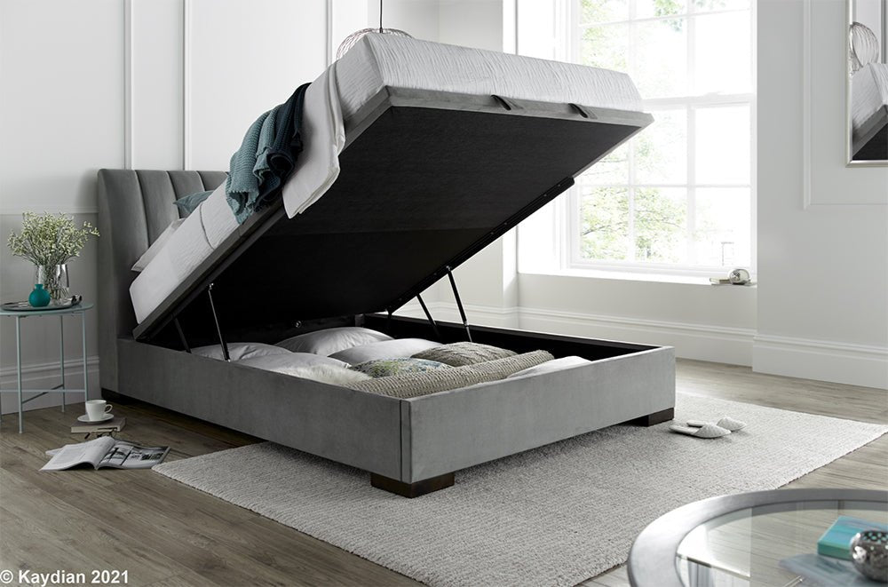 Lanchester Storage Bed - Plush Light Grey - The Bed House