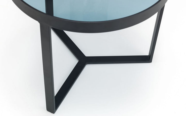 Loft Lamp Table - Smoked Glass - The Bed House