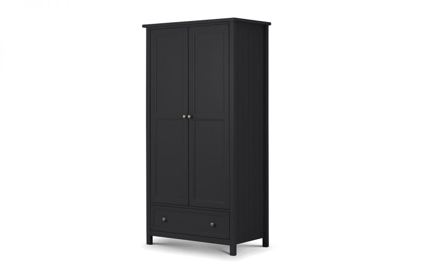 Maine 2 Door Combination Wardrobe - Anthracite - The Bed House