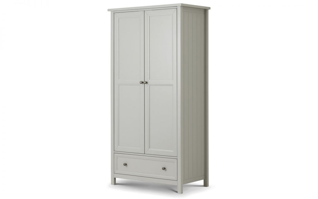 Maine 2 Door Combination Wardrobe - Dove Grey - The Bed House