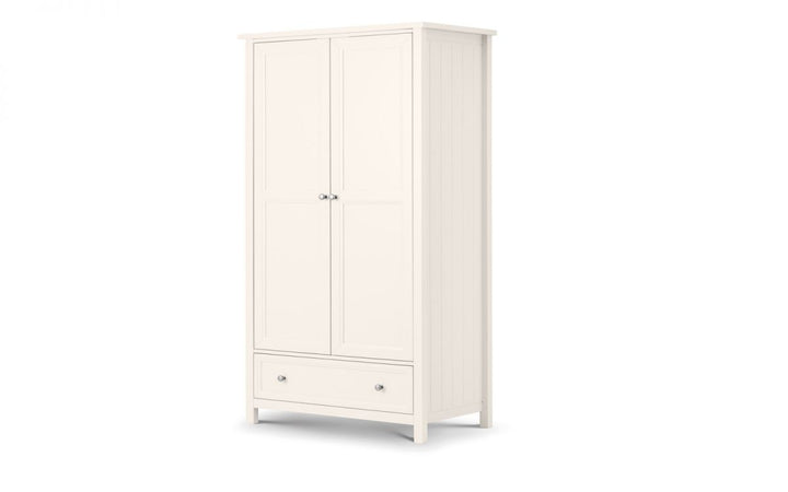 Maine 2 Door Combination Wardrobe - Surf White - The Bed House