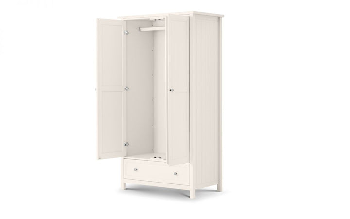 Maine 2 Door Combination Wardrobe - Surf White - The Bed House