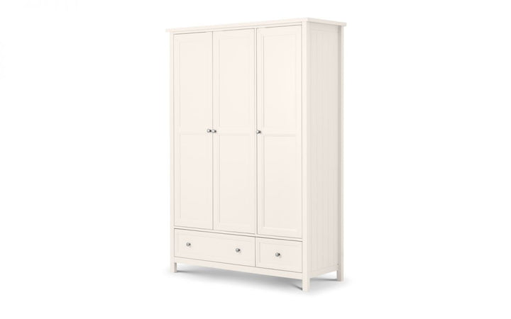 Maine 3 Door Combination Wardrobe - Surf White - The Bed House