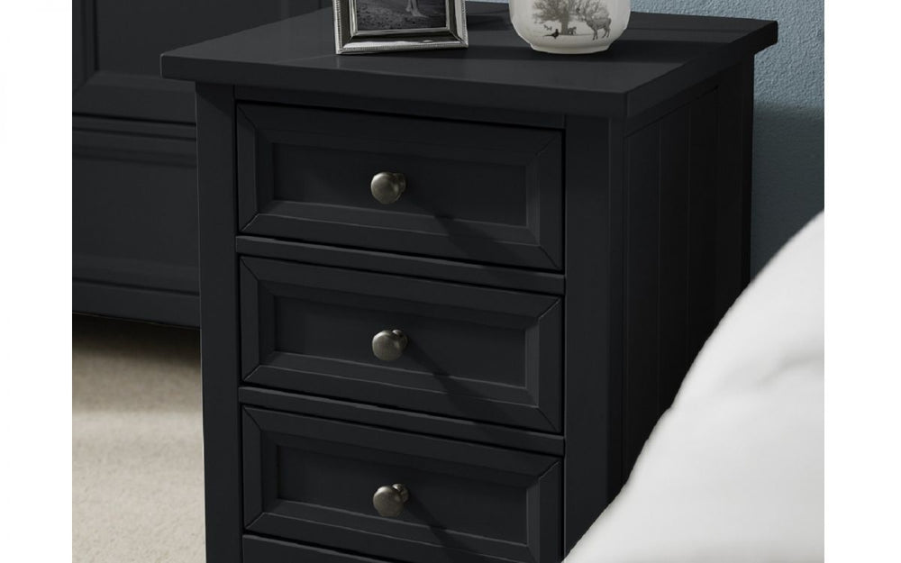 Maine 3 Drawer Bedside - Anthracite - The Bed House