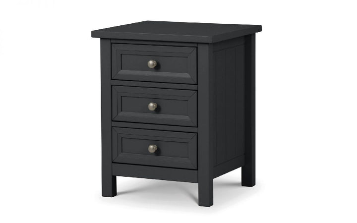 Maine 3 Drawer Bedside - Anthracite - The Bed House