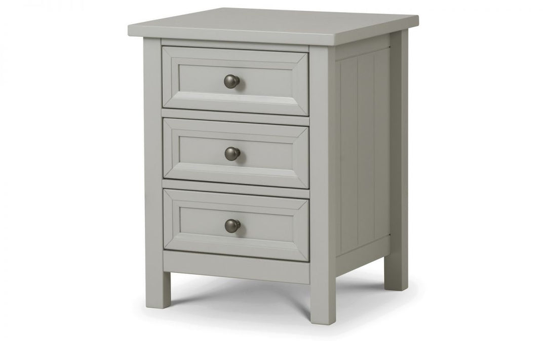 Maine 3 Drawer Bedside - Dove Grey - The Bed House