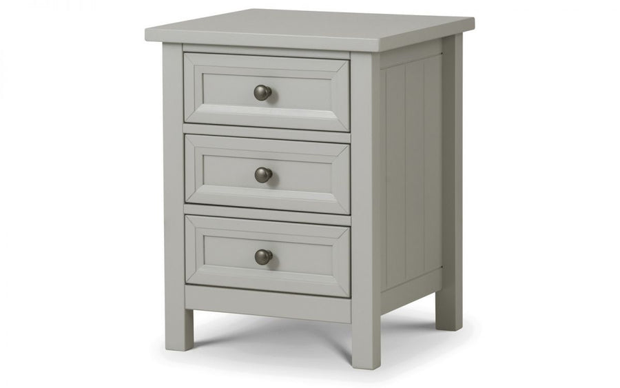 Maine 3 Drawer Bedside - Dove Grey - The Bed House