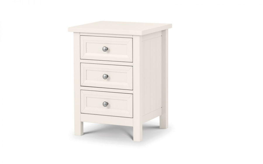 Maine 3 Drawer Bedside - Surf White - The Bed House