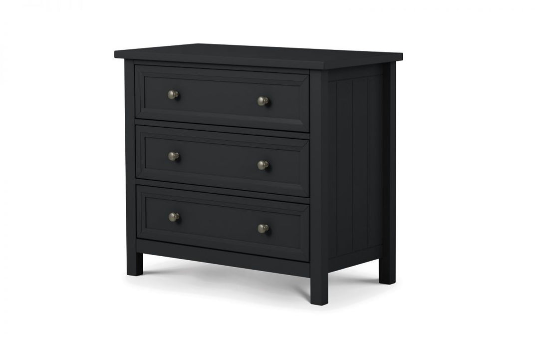 Maine 3 Drawer Chest - Anthracite - The Bed House