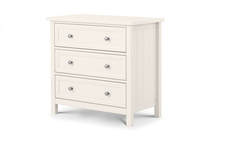 Maine 3 Drawer Chest - Surf White - The Bed House