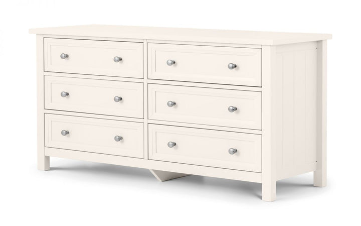 Maine 6 Drawer Wide Chest - Surf White - The Bed House