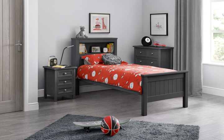 Maine Bookcase Bed - Anthracite - The Bed House