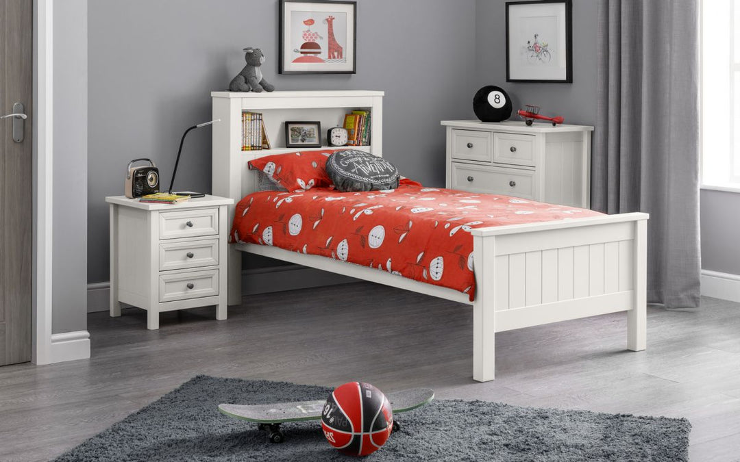 Maine bookcase Bed - Surf white - The Bed House