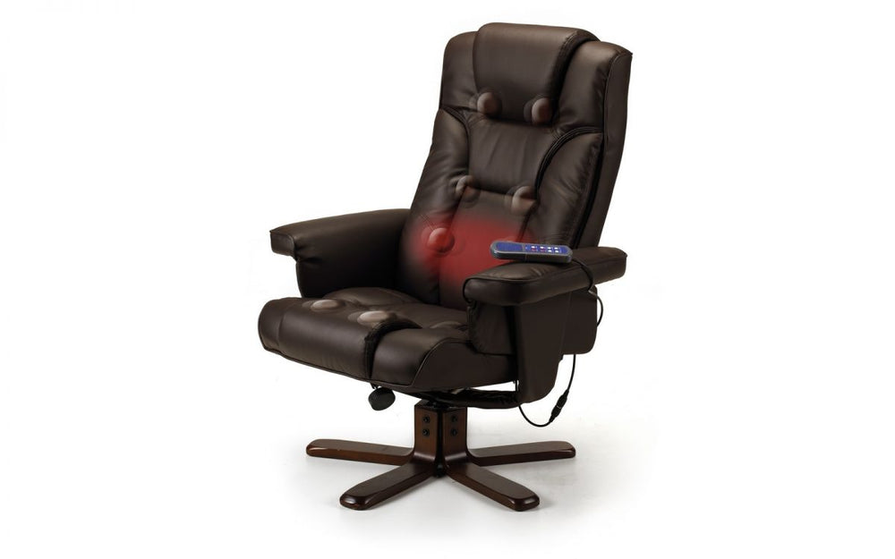 Malmo Massage Recliner & Stool - Black - The Bed House