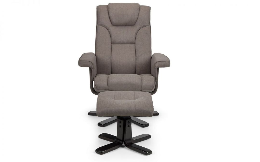 Malmo Recliner & Footstool - Grey - The Bed House