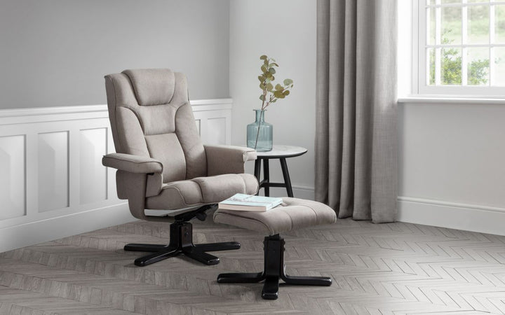 Malmo Recliner & Footstool - Grey - The Bed House