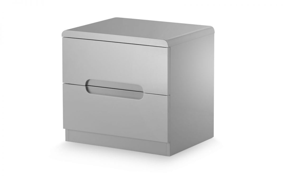 Manhattan 2 Drawer Bedside - Grey - The Bed House