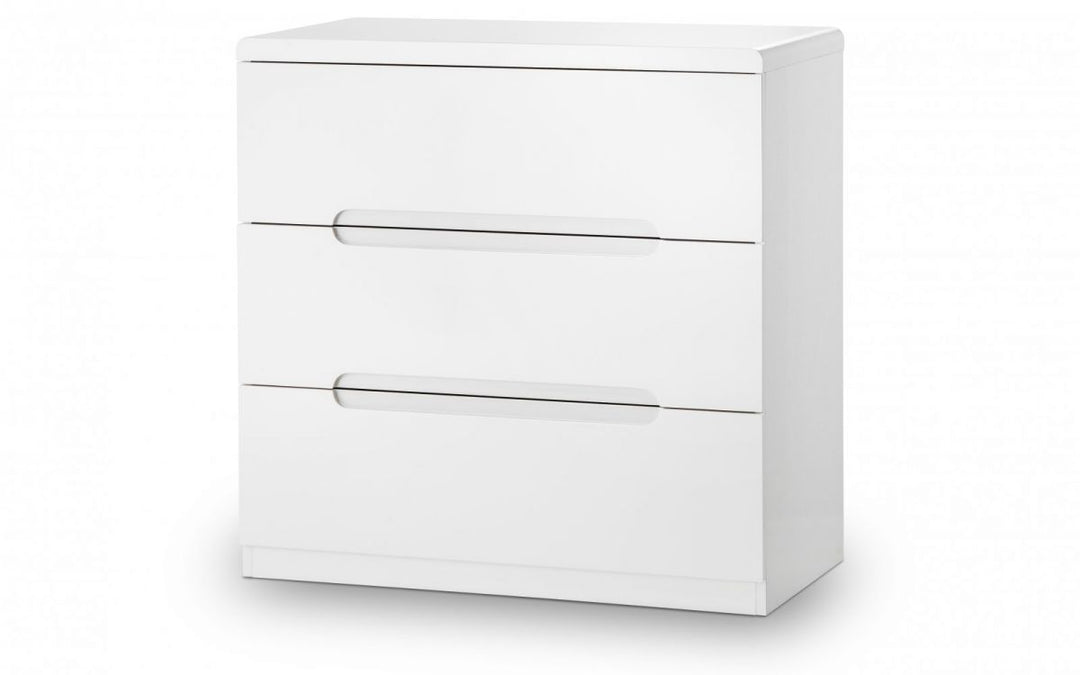 Manhattan 3 Drawer Chest - White - The Bed House