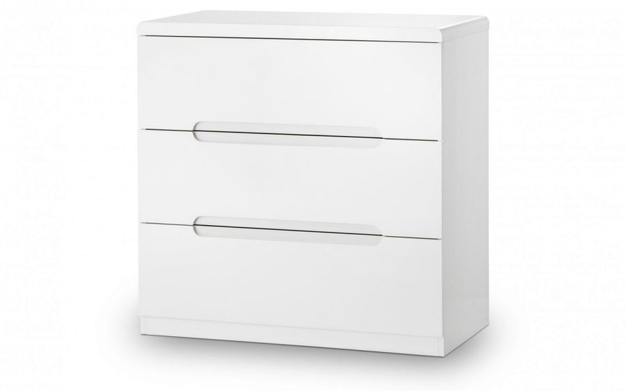 Manhattan 3 Drawer Chest - White - The Bed House