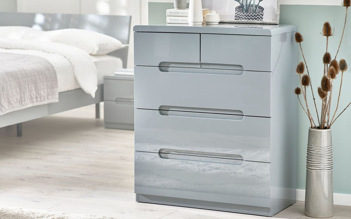 Manhattan 3+2 Drawer Chest - Grey - The Bed House